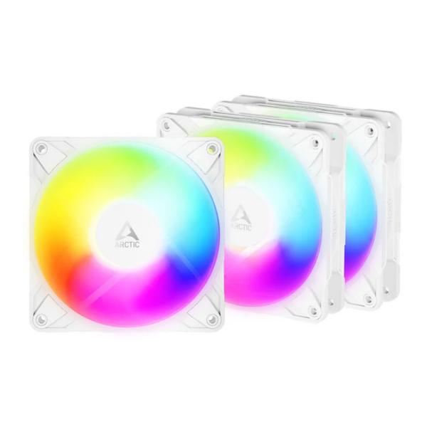 Ventole ARCTIC P12 Pro Reverse Blade A-RGB PWM 120mm Bianco Kit Da 3