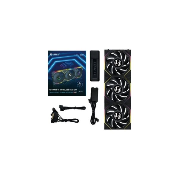 Ventola Lian Li UNI FAN TL Wireless LCD 120mm ARGB PWM Kit Da 3 Nero